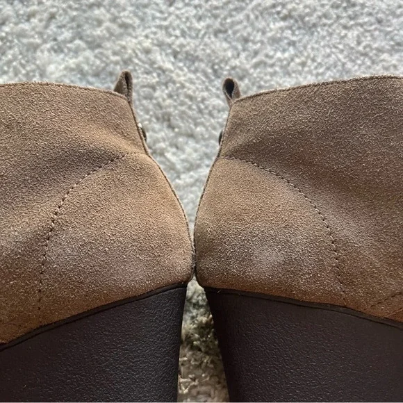 Donald J Pliner Makko bootie ankle boots lace up chunky wedge brown taupe 10 - Picture 10 of 15